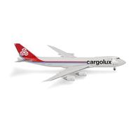 Herpa Model Airplane Cargolux Boeing 747-8F | True-to-scale miniature for aircraft collectors 14+, detailed model building, without stand, metal, scale 1:500