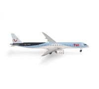 Herpa Model Airplane Embraer E195-E2, TUI Airlines Belgium, Miniature in 1:500 Scale, Collectible, Model Without Stand, Metal