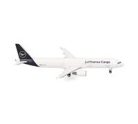 Herpa Model Airplane Lufthansa Cargo Airbus A321P2F, miniature scale 1:500, collectible, airplane model without stand, metal