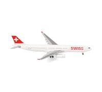 Herpa Model Airplane Swiss International Air Lines Airbus A330-300, miniature scale 1:500, collectible, airplane model without stand, metal