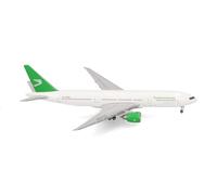 Herpa Model Airplane Turkmenistan Airlines Boeing 777-200LR, miniature scale 1:500, collectible, airplane model without stand, metal