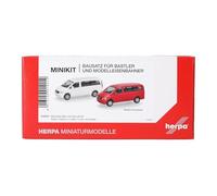 Herpa model building kit MiniKit Mercedes-Benz Vito bus, white and red (2 piece), on a scale of 1:87, plastic miniature for handicraft work, collectors edition