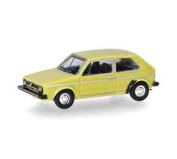 Herpa Model Car VW Golf I, brilliant yellow (TT scale), miniature scale 1:120, collectible, Made in Germany, plastic model