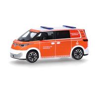 Herpa Model Car VW ID. Buzz "Werkfeuerwehr Porsche", miniature scale 1:87, collectible, Made in Germany, plastic model