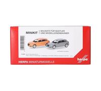 Herpa model kit MiniKit Audi A3 Sportback (2012) in bright orange and Nardo gray, 2 pieces, 1:87 scale miniature, collector’s item, model building kit, plastic