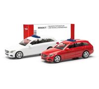 Herpa Model Kit MiniKit Mercedes-Benz C-Class Estate with Warning Bar (2 Pieces) Miniature 1:87 Scale Collectible Kit for Model Making Plastic