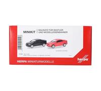 Herpa Model Kit MiniKit Opel Coupé (2000), black and magma red, 2 pieces, miniature scale 1:87, collectible, model kit, plastic
