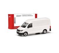 herpa Model Kit MiniKit VW Crafter Box HD with Twin Tyres, White, Miniature Scale 1:87, Collectable, Kit for Model Making, Plastic