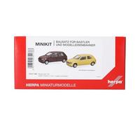Herpa Model Kit MiniKits Renault Clio 16V, Jaune/Rouge Etrusque, miniature scale 1:87, collectible, model kit, plastic