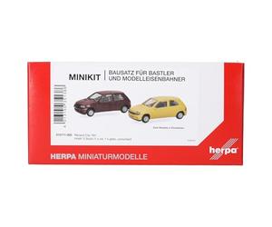 Herpa Model Kit MiniKits Renault Clio 16V, Jaune/Rouge Etrusque, miniature scale 1:87, collectible, model kit, plastic