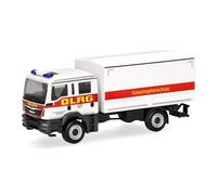 Herpa Model Truck MAN TGM MzKW "DLRG/Disaster Control", miniature scale 1:87, collectible, Made in Germany, plastic