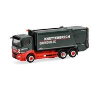Herpa Model Truck MAN TGS NN refuse truck FAUN VARIOPRESS "Knettenbrech Gurdulic", miniature scale 1:87, collectible, Made in Germany, plastic