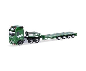Herpa Model Truck Volvo FH GL XL 2020 low-loader semi-trailer "Kübler", miniature scale 1:87, collectible, Made in Germany, plastic