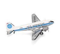 herpa Pan American World Airways Douglas DC-3 1:200 Scale Miniature Collectible Model with Base Metal White Blue