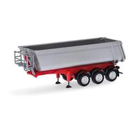 Herpa Schmitz Cargobull truck model tipping semi-trailer with steel recess, silver metallic, miniature in scale 1:87, collectible, made in Germany, plastic