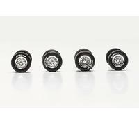 Herpa single-parts service, Accessories wheel set chrome Dunlop, on a scale of 1:87, model building, plastic miniature model for handicraft work