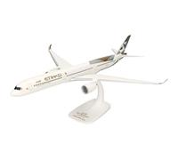 Herpa Snap-fit airplane model Etihad Airways Airbus A350-1000 - A6-XWC on scale of 1 : 200, plastic miniature with pedastal, model building, collectors edition
