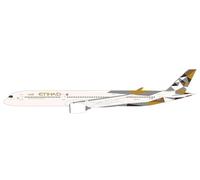 Herpa Snap-fit airplane model Etihad Airways Airbus A350-1000 - A6-XWC on scale of 1 : 200, plastic miniature with pedastal, model building, collectors edition