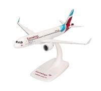 Herpa Snap-fit airplane model Eurowings Airbus A320neo - D-AENA on scale of 1 : 200, plastic miniature with pedastal, model building, collectors edition