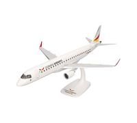 Herpa Snap-fit airplane model German Airways Embraer E190 on scale of 1:100, plastic miniature with pedastal, model building, collectors edition