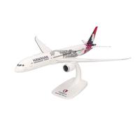 Herpa Snap-fit airplane model Hawaiian Airlines Boeing 787-9 Dreamliner - N781HA Kapuahi on scale of 1:200, plastic miniature with pedastal, model building, collectors edition