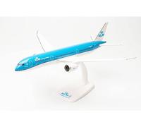 herpa Snap-fit airplane model KLM Boeing 787-9 Dreamliner - PH-BHP Tulp/Tulip on scale of 1:200, plastic miniature with pedastal, model building, collectors edition