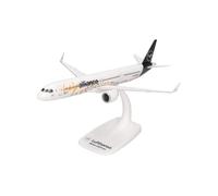 Herpa Snap-fit airplane model Lufthansa Airbus A321neo "Help Alliance", on scale of 1:200, plastic miniature with pedastal, model building, collectors edition