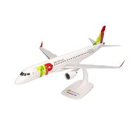 Herpa Snap-Fit Model Aircraft TAP Express Embraer E195, miniature in 1:100 scale, collector's item, model with stand, plastic