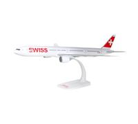 herpa Snap-fit airplane model Swiss International Air Lines Boeing 777-300ER on scale of 1:200, plastic miniature with pedastal, model building, collectors edition