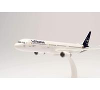 Herpa Snap-fit airplane model Airbus A321 Lufthansa The Mouse on scale of 1:200, plastic miniature with pedastal, model building, collectors edition