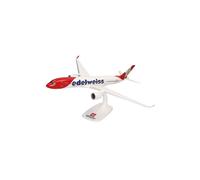 Herpa Snap-Fit aircraft model Edelweiss Air Airbus A350-900 - HB-IHF "Piz Bernina", miniature scale 1:200, collectible, model with stand, plastic