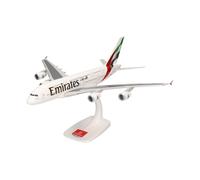 Herpa Snap-fit airplane model Emirates Airbus A380, new 2023 colors - A6-EOE on scale of 1 : 200, plastic miniature with pedastal, model building, collectors edition