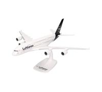 Herpa SnapFit Airplane Lufthansa Airbus A380 | Model airplane to assemble without glue, collectible for adults 14+, with stand, plastic, scale 1:250