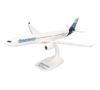 Herpa Snap-Fit airplane model Discover Airlines Airbus A330-300, on scale of 1:200, plastic miniature with pedastal, model building, collectors edition