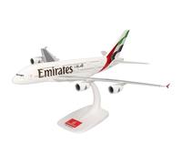 Herpa SnapFit Airplane Model Airbus A380 Emirates | on scale of 1:250, plastic miniature with pedastal, model building, collectors edition