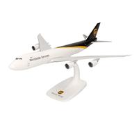 Herpa SnapFit Airplane Model Boeing 747-8F UPS | scale 1:250, detailed plastic miniature with display stand, authentic design, collectible aircraft model for adults ages 14+
