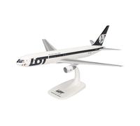 Herpa Snap-Fit airplane model LOT Polish Airlines Boeing 767-300, on scale of 1:200, plastic miniature with pedastal, model building, collectors edition