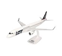 Herpa Snap-Fit Model Aircraft LOT Polish Airlines Embraer E195 - SP-LND, miniature at a scale of 1:100, collectible, model with stand, plastic