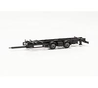 herpa truck model accessories, tandem trailer chassis for volume trains 7.82m with interchangeable body, 2 pcs., scale of 1:87, plastic car model for diorama, model building, miniature model kit