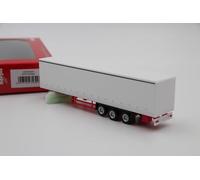 Herpa Truck Model Curtain Tarpaulin Trailer with Side Walls 3 Axles, White, Miniature Scale 1:87, Collectible, Made in Germany, Plastic