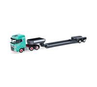 Herpa truck model DAF XG (6x2) low-loader articulated truck “Colossus Logistics”, on a scale of 1:87, plastic miniature, made in Germany, collectors edition