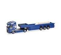 Herpa truck model DAF XG concrete parts semitrailer "Wilking Transporte", on a scale of 1:87, plastic miniature, made in Germany, model building, collectors edition