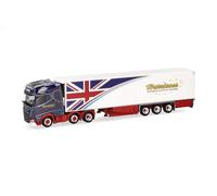 Herpa truck model DAF XG+ refrigerated trailer truck 'Harrisons' (United Kingdom), 1:87 scale miniature, collector’s item, Made in Germany, plastic