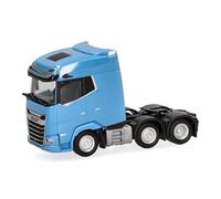 Herpa truck model DAF XG rigid tractor 3axles (6x2), on a scale of 1:87, plastic miniature, made in Germany, model building, collectors edition, light blue