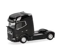 Herpa truck model DAF XG+ tractor 2-axle, black, 1:87 scale miniature, collector’s item, Made in Germany, plastic