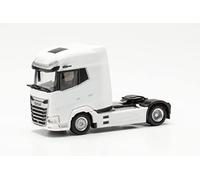 herpa truck model DAF XG+ Tractor, true to its original scale of 1:87, plastic truck for diorama, made in Germany, model building, collectors edition, Colour: White