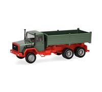 Herpa truck model Iveco Hauber dump truck, on a scale of 1:87, plastic miniature, made in Germany, model building, collectors edition, green