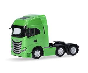 Herpa truck model Iveco S-Way 3-axle solo tractor unit, on a scale of 1:87, plastic miniature, made in Germany, model building, collectors edition