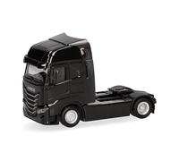 Herpa Truck model Iveco S-Way facelift (MY24) tractor 2-axle, black, miniature scale 1:87, collectible, Made in Germany, plastic