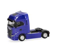 Herpa truck model Iveco S-Way facelift rigid tractor 2axles, ultramarine blue, on a scale of 1:87, plastic miniature, made in Germany, model building, collectors edition